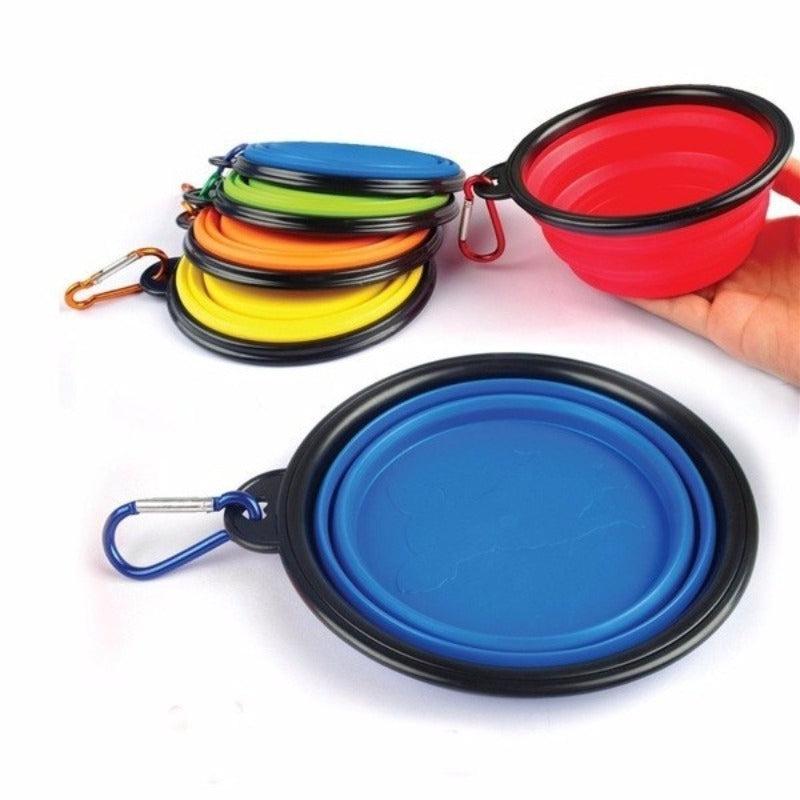 Silicone Portable Foldable Puppy Feeding Bowl For Outdoor Dog Feeder