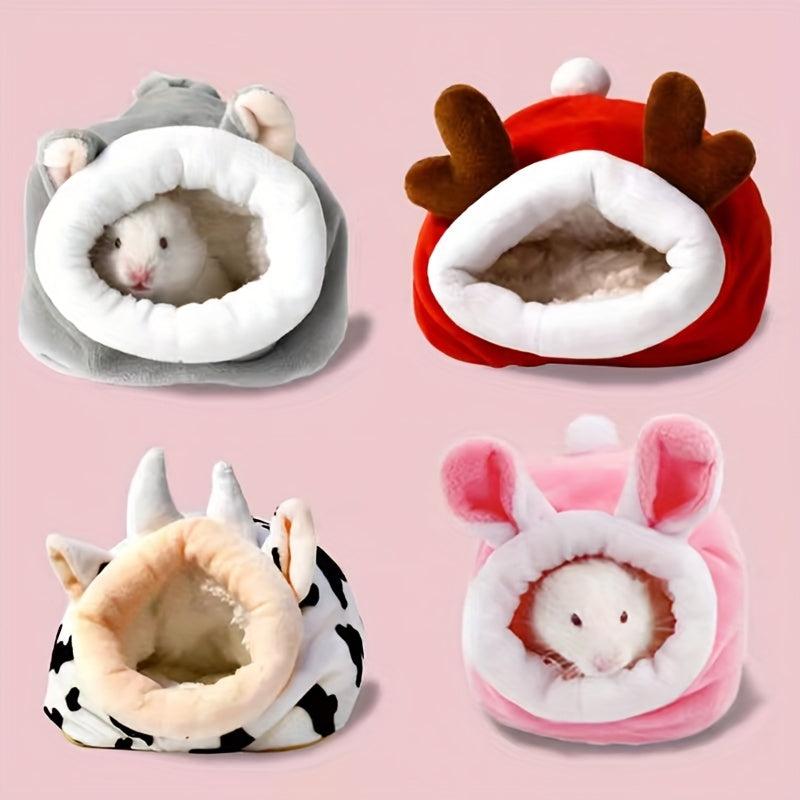 Pink Bunny Hamster Rabbit Warm Nest Sleeping Bag House Small Animal Winter