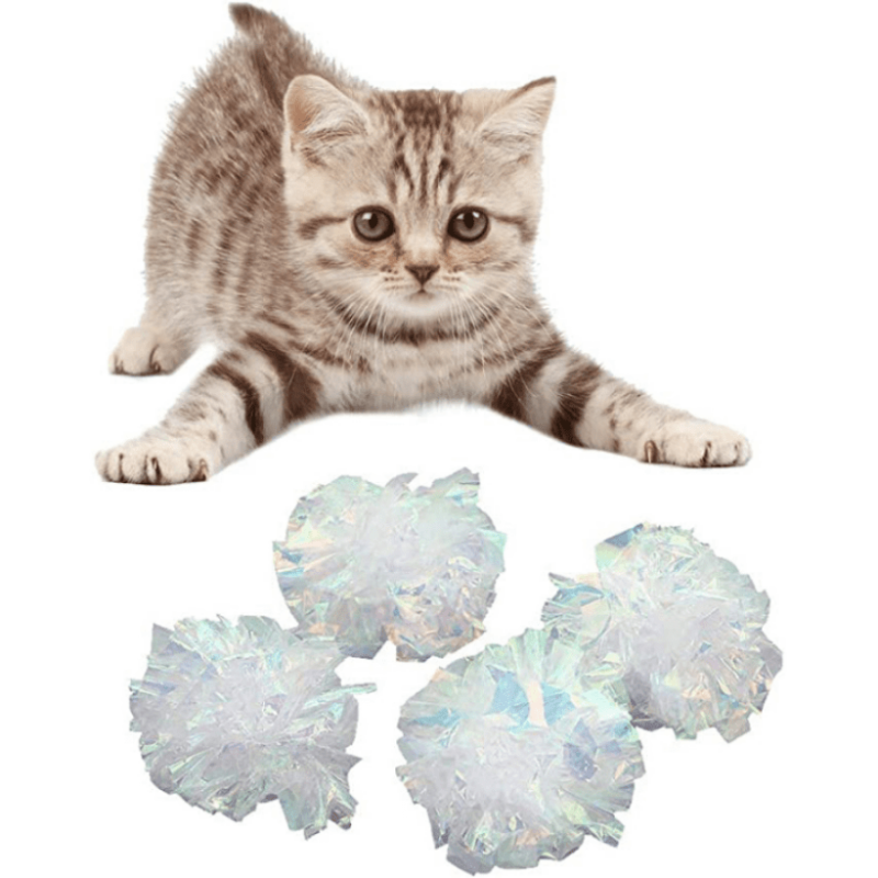 24 pcs Ferret Mylar Crinkle Balls Soft Durable Toys Indoor Play Exercise