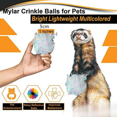 24 pcs Ferret Mylar Crinkle Balls Soft Durable Toys Indoor Play Exercise