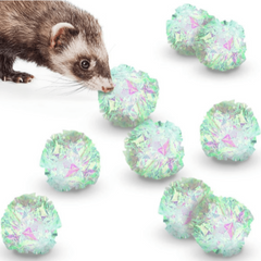 24 pcs Ferret Mylar Crinkle Balls Soft Durable Toys Indoor Play Exercise