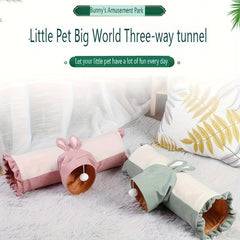Small Pet Tunnel Toy Rabbit Chinchilla Three-way Hideaway