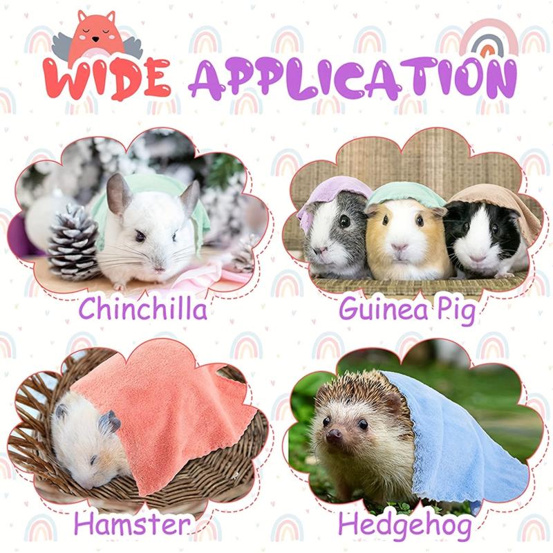 5pcs Random Guinea Pig Blankets Hamster Fleece Cage Liners Soft Pet Blanket