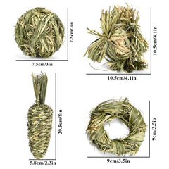 Rabbit Chew Toy Hamster Toys Grass Woven Balls Molar Snacks