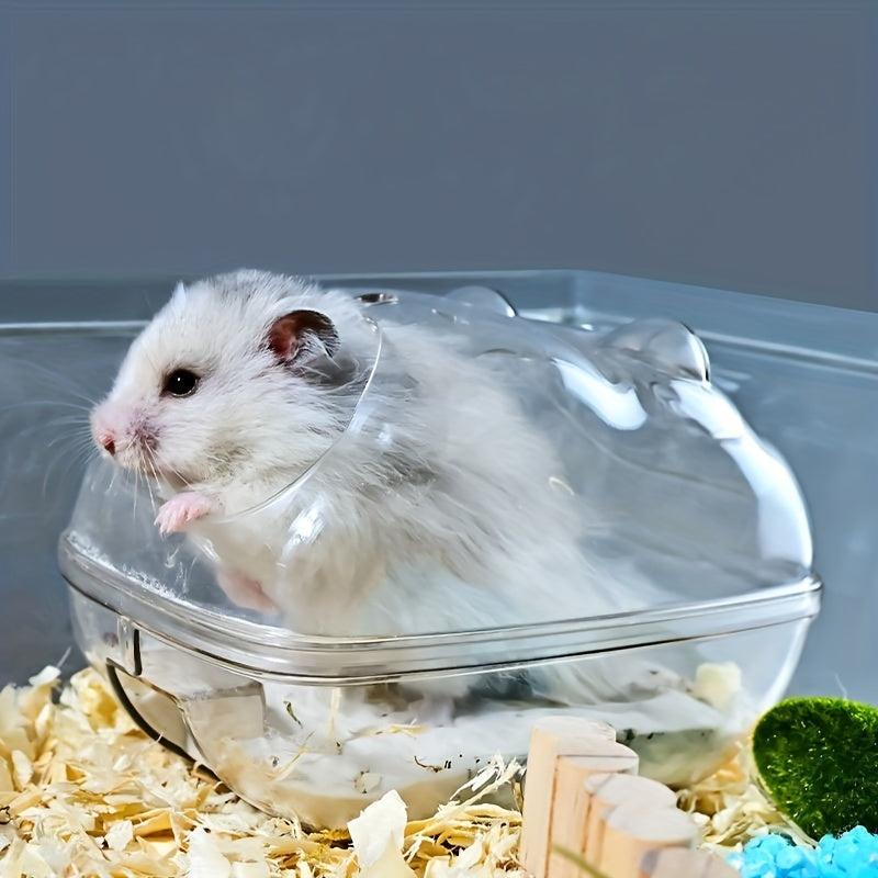 Clear Hamster Sand Bath Container with Spoon u2013 Small Animal Bathroom