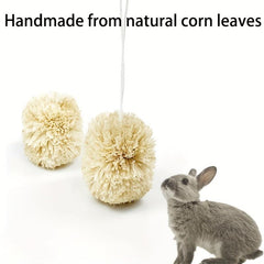 Natural Corn Leaf Ball Rabbit Tooth Grinding Toy
