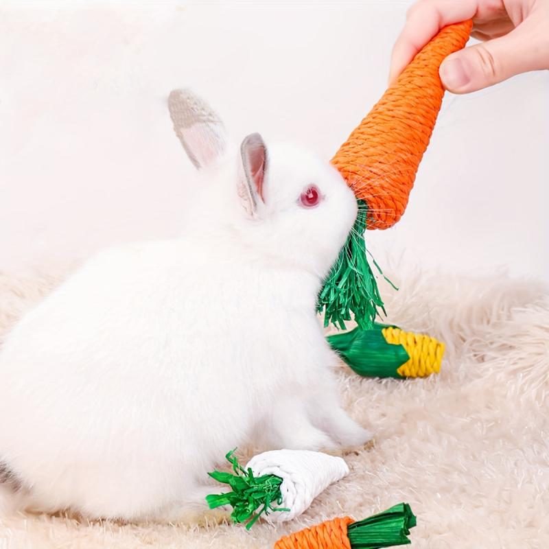 Carrot Rabbit Chew Toy For Small Animal Play