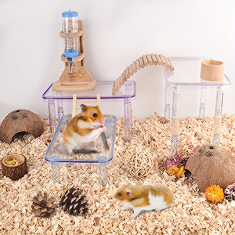 Transparent Hamster Platform Play Stand for Small Pets