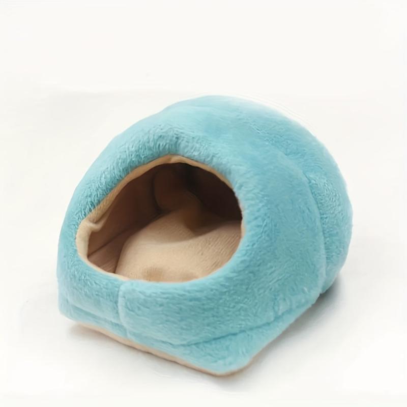 2pcs Hamster Bed House Winter Warm Coral Velvet Nest Small Animals House