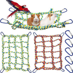 Small Animal Hammock Parrot Bird Toys Woven Climbing Net Cage Accessories