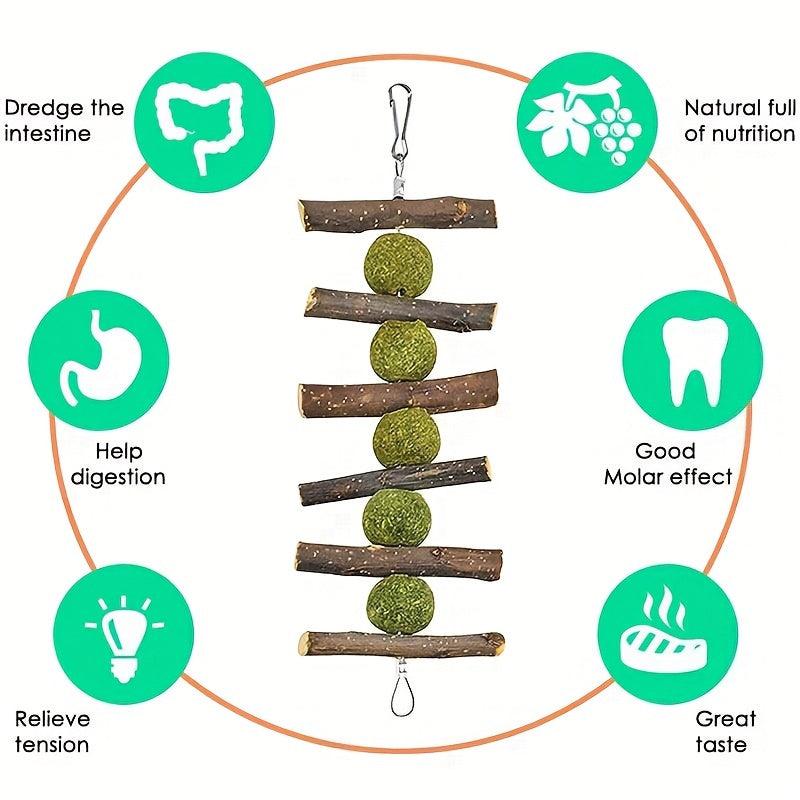 10pcs Rabbit Guinea Pig Bunny Chew Toys For Teeth Grinding Cage Hanging Toy