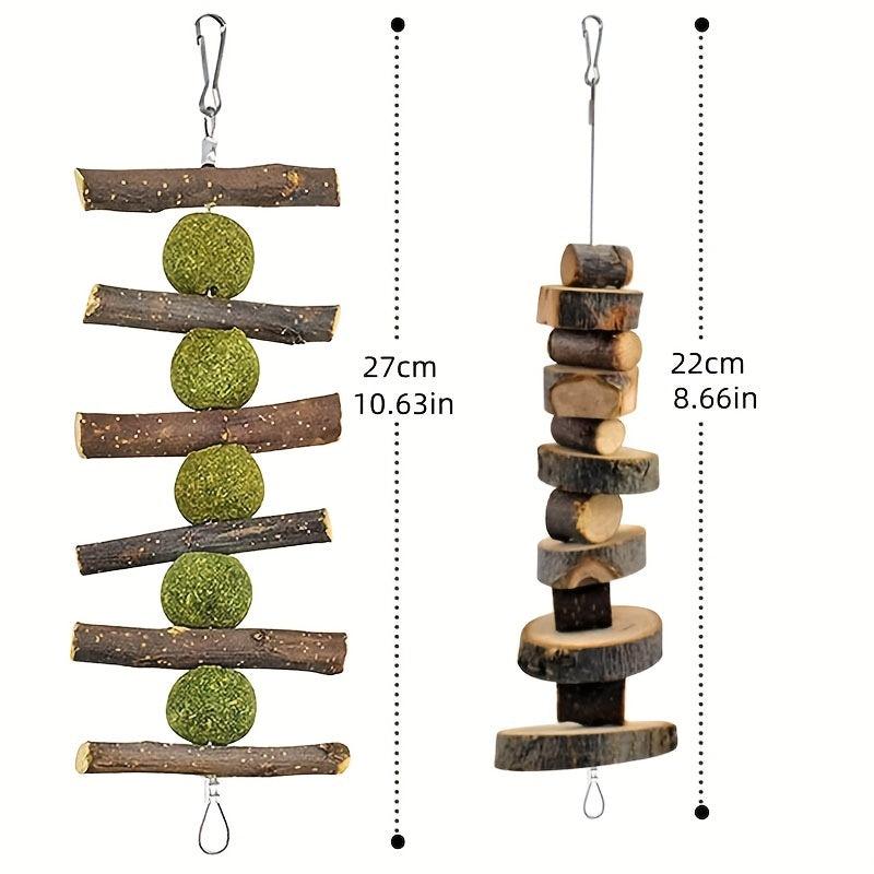 10pcs Rabbit Guinea Pig Bunny Chew Toys For Teeth Grinding Cage Hanging Toy