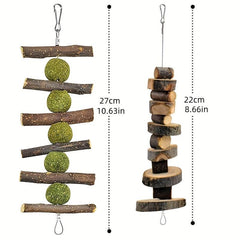 10pcs Rabbit Guinea Pig Bunny Chew Toys For Teeth Grinding Cage Hanging Toy