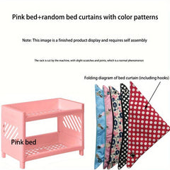 Double Layer Hamster Bed with Shelter and Curtain