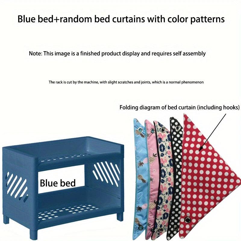 Double Layer Hamster Bed with Shelter and Curtain