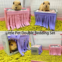 Double Layer Hamster Bed with Shelter and Curtain