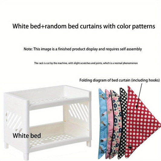 Double Layer Hamster Bed with Shelter and Curtain