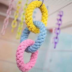 Hanging Rope Toy for Small Animals - Great for Hamsters & Parrots
