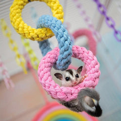 Hanging Rope Toy for Small Animals - Great for Hamsters & Parrots