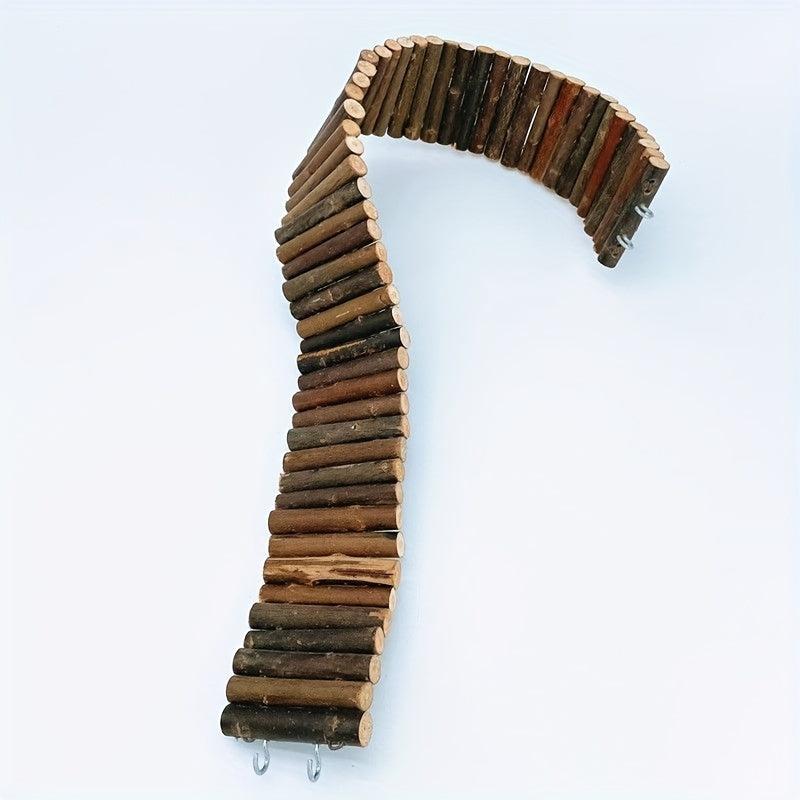 Natural Wooden Partition Fence Hamster Toy For Small Animal