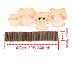 Natural Wooden Partition Fence Hamster Toy For Small Animal