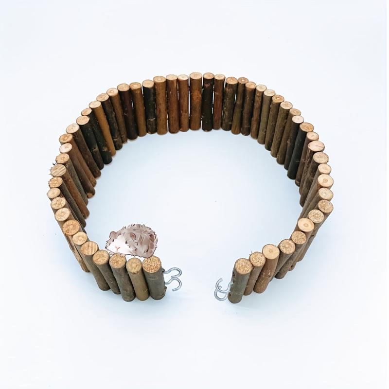 Natural Wooden Partition Fence Hamster Toy For Small Animal