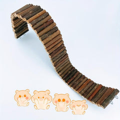 Natural Wooden Partition Fence Hamster Toy For Small Animal