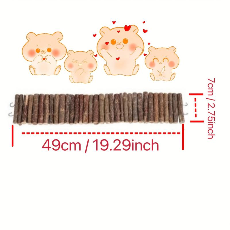 Natural Wooden Partition Fence Hamster Toy For Small Animal