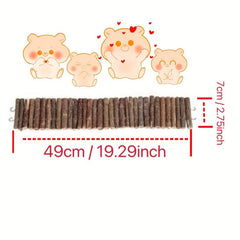 Natural Wooden Partition Fence Hamster Toy For Small Animal