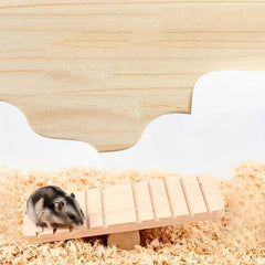 Wooden Hamster House Toy Fun Hideout and Exercise Play Toys for Small Hamsters