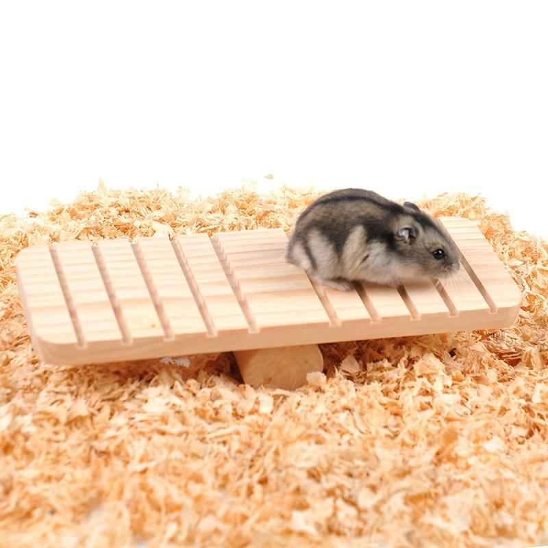 Wooden Hamster House Toy Fun Hideout and Exercise Play Toys for Small Hamsters