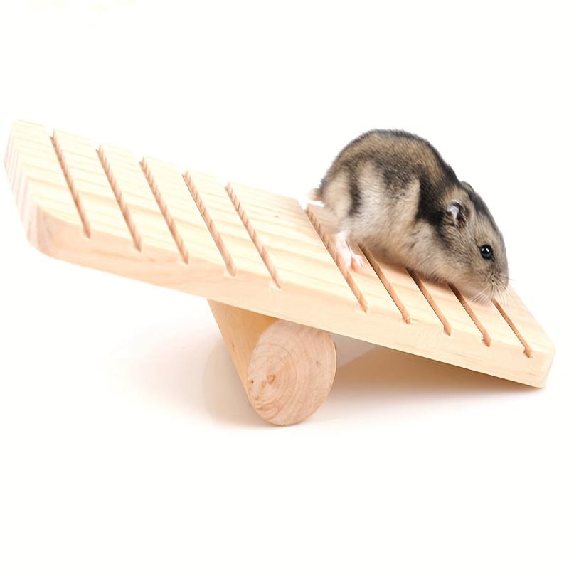 Wooden Hamster House Toy Fun Hideout and Exercise Play Toys for Small Hamsters