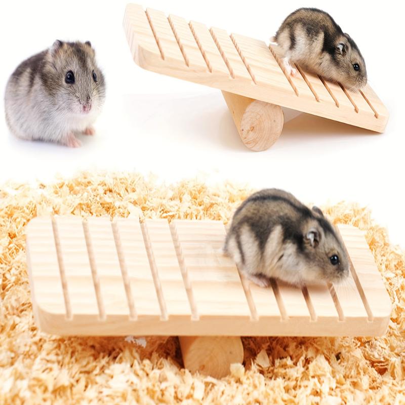 Wooden Hamster House Toy Fun Hideout and Exercise Play Toys for Small Hamsters
