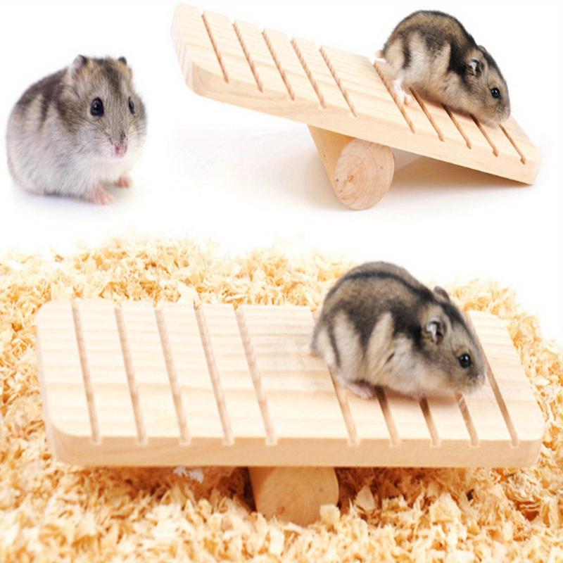 Wooden Hamster House Toy Fun Hideout and Exercise Play Toys for Small Hamsters