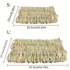 2pcs Rabbit Grass Mat Woven Bed for Small Animal Comfort