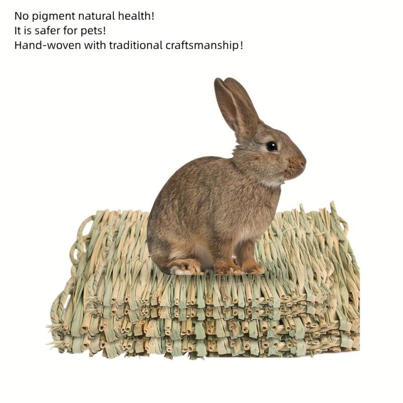2pcs Rabbit Grass Mat Woven Bed for Small Animal Comfort