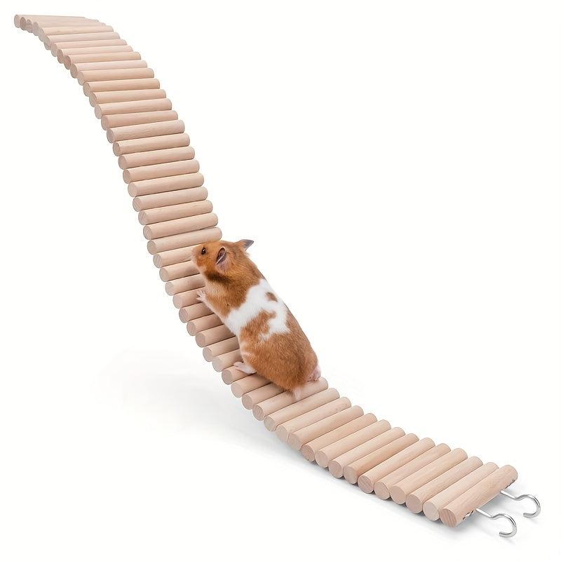 Flexible Wooden Bridges & Ladder Hideout for Hamsters/Birds
