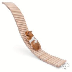 Flexible Wooden Bridges & Ladder Hideout for Hamsters/Birds