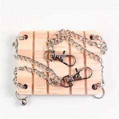 Natural Wood Swing Small Pet Hamster Toy Hanging Chain Swing
