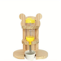 Adjustable Hamster Water Stand with Food Basin