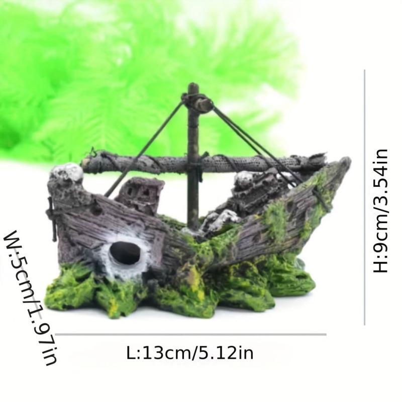 Aquarium Pirate Boat Fish Tank Ornaments