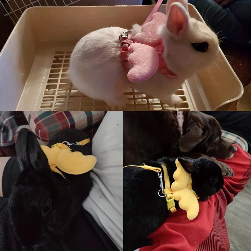 Angel Wings Rabbit Harness Leash Soft And Comfortable Adjustable Rabbit Leas