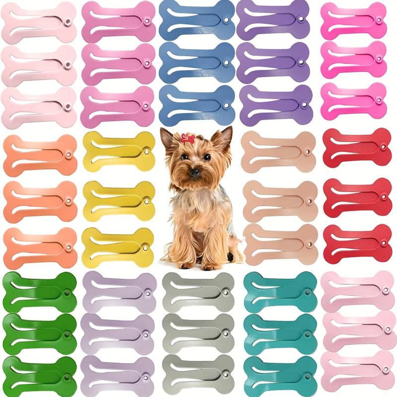 6pcs Stylish Pet Hair Clips for Dogs and Cats - Colorful Hair Accessories