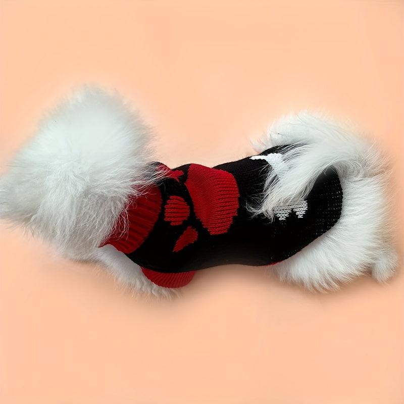 1pc Pawprint Graphic Pet Sweater for Winter
