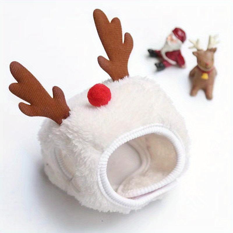 Christmas Pet Hat Bib Santa Claus Decoration Set for Small Dogs and Cats
