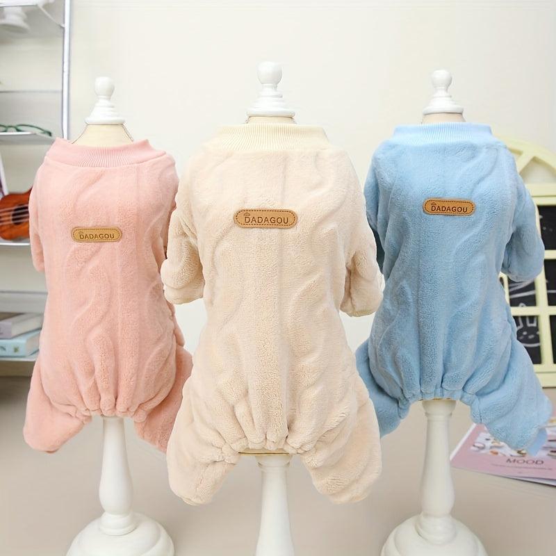 Soft Warm Dog Jumpsuit Plush Thickened Pet Clothes For Autumn And Winter