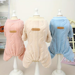 Soft Warm Dog Jumpsuit Plush Thickened Pet Clothes For Autumn And Winter
