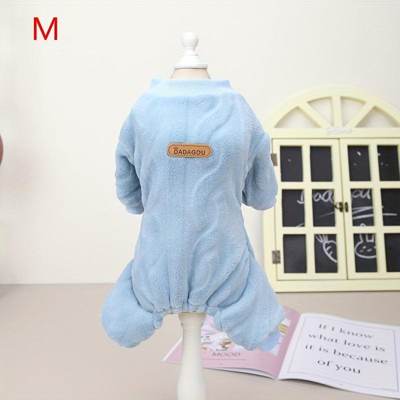 Soft Warm Dog Jumpsuit Plush Thickened Pet Clothes For Autumn And Winter