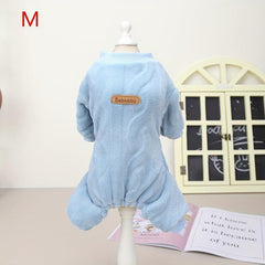 Soft Warm Dog Jumpsuit Plush Thickened Pet Clothes For Autumn And Winter