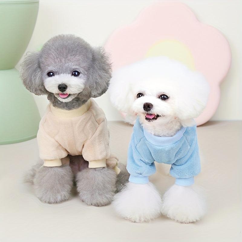 Soft Warm Dog Jumpsuit Plush Thickened Pet Clothes For Autumn And Winter
